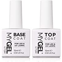 Los mejores  - Mylee Esmalte de uñas de gel de Mylee Top &amp- Base Coat 2 x 15 ml UV-LED para manicura y pedicura para uso doméstico…